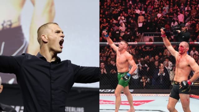 Ian Garry and UFC 297 headliners Dricus Du Plessis and Sean Strickand.